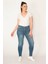 Kadın Mavi 5 Cep Likralı Skinny Jean Pantolon 1