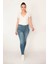 Kadın Mavi 5 Cep Likralı Skinny Jean Pantolon 2