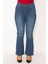 Kadın Lacivert Geniş Paça Likralı Kot Pantolon 65N34222 5