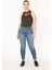 Kadın Mavi 5 Cep Likralı Skinny Jean Pantolon 1