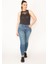 Kadın Mavi 5 Cep Likralı Skinny Jean Pantolon 2