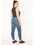Kadın Mavi 5 Cep Likralı Skinny Jean Pantolon 4