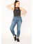 Kadın Mavi 5 Cep Likralı Skinny Jean Pantolon 5