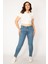 Kadın Mavi 5 Cep Skinny Jean Pantolon 65N33761 2