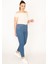 Kadın Mavi 5 Cep Likralı Skinny Jean Pantolon 65N34814 2