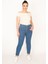 Kadın Mavi 5 Cep Likralı Skinny Jean Pantolon 65N34814 5