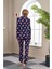 23535 Kadın Düğmeli Desenli Pijama Takım 4