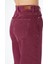 Weslie Bordo Yüksek Bel Fermuarlı Wideleg Fit Jean Pantolon C 4530-066 5