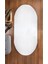 Kaymaz Taban Oval Puffy Peluş Halı Beyaz Salon Halısı Mutfak Halısı Yolluk 1