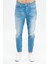 Cross Jeans Julian Açık Mavi Yıpratmalı Tapered Düğmeli Jean Pantolon E 4401-018 2