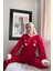 Kırmızı Everyday Magic Desenli Kapşonlu Peluş Polar Pijama 3