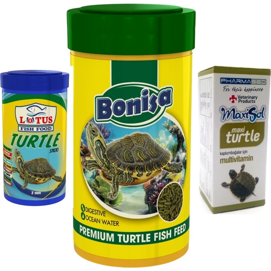 Lotus Sticks Kaplumbağa Yemi ve Multivitamin Seti 100+250 ml Bonisa