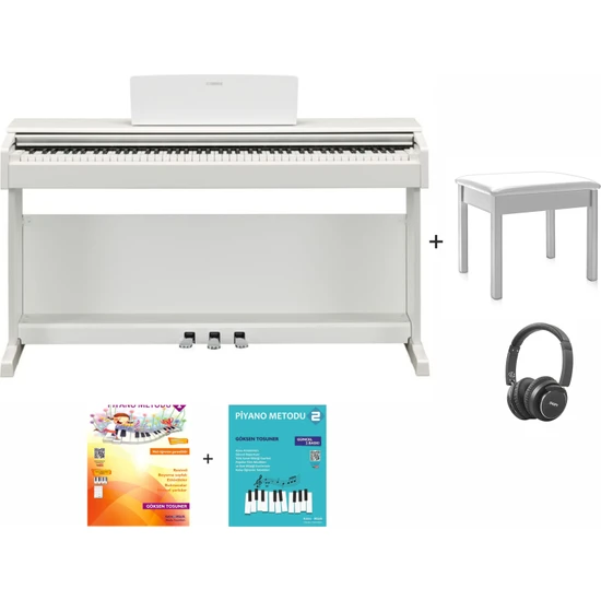 Yamaha YDP145WH Beyaz Dijital Piyano Seti(Tabure-Kulaklık-Piyano Metodları Hediye)