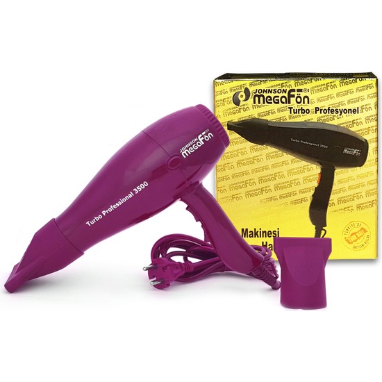 Johnson Megafön Turbo Profesyonel 3500 - 2400W Kuaför Tipi Saç Kurutma / Fön Makinesi