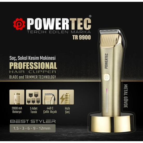 Powertec TR-9900 Saç ve Sakal Tıraş Makinesi