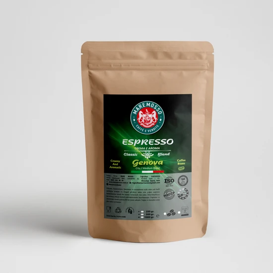 Espresso Genova Blend (ÇEKİRDEK VEYA ÖĞÜTÜLMÜŞ) Kahve 250 Gr.