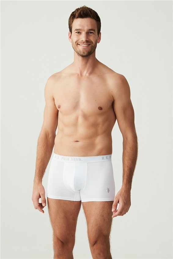 U.S. Polo Assn. Erkek Beyaz 3'lü Boxer 80097 görsel 7