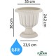 9,8 Litre Kırık Beyaz Nergis Saksı Ayaklı Mat Plastik Nergiz Kapıönü Balkon Bahçe Saksısı No1 Ø35x36cm