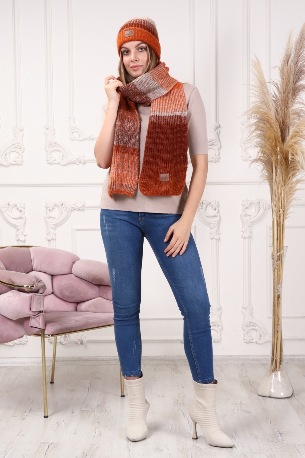 Marilavande Atkı Tarçın Degrade görsel 2