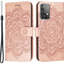 Cool-M Samsung Galaxy A52 4g / 5g / A52S Için Mandala Çiçek Cüzdan Deri Kapağı 5g Koruyucu Stand Kabuğu (Yurt Dışından)