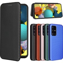 Cool-M Samsung Galaxy A52 4g / 5g / A52S 5g Için Kart Tutucu Karbon Fiber Deri Otomatik Absorbed Kapak Kılıfı (Yurt Dışından)