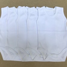 Bebedino Çıtçıtlı Badi Askılı Kız Çocuklar İçin 5 Li Paket Beyaz Renkli Tasarım