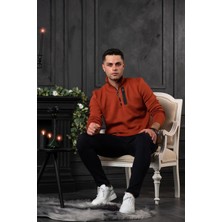 Akçaylar Slimfit Yarım Balıkçı Fermuar Detaylı Erkek Triko Kazak