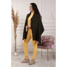 Marilavande Haki Saç Örgü Omuz Şalı