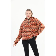 Edelle Kapüşonlu Peluş Kadın Sweatshirt