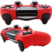 Cosmostech Playstation 4 Ps4 Dualshock 4 Oyun Kolu Joystick Silikon Koruyucu Kılıf Kırmızı