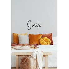 Mıgnatıs Smile Duvar Yazısı Duvar Sticker, Ev Dekorasyonu,ofis Sticker, Oturma Odası Sticker 60X41CM Siyah
