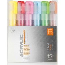 Montana Cans Akrilik Markör İnce Uç 2 mm Set B 12 Renk