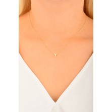 Cebeci 14 Ayar T Harfli Altın Kolye