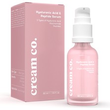 Cream Co. Hyaluronic Acid Peptide Serum 30 ml Nemlendirici Dolgunlaştırıcı Canlandırıcı Tüm Cilt Tipleri (Niacinamide + Caffeine)