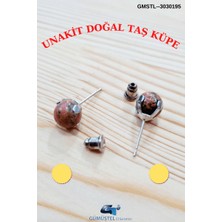 Unakit Doğal Taş Top Küpe Orijinal Doğal Taş Sürpriz Hediyeli