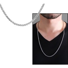 Gül Endam Modern Tasarım Silver Renk Çelik Erkek Zincir