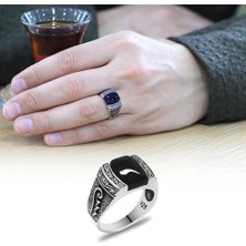 Gül Endam Siyah Oniks Taşlı Tarz Tasarım 925 Ayar Gümüş Erkek Yüzük