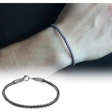 Gül Endam El İşçiliği Foxtail 1000 Ayar Gümüş Kazaz Erkek Bileklik