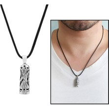 Gül Endam Mevlevi Tasarım Ip Zincirli 925 Ayar Gümüş Erkek Cevşen Kolye