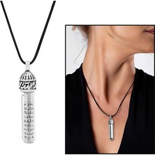 Gül Endam Zemzem Ile Doldurulmuş Arapça Allah Yazılı Zarif Ip Zincirli 925 Ayar Gümüş Kadın Cevşen Kolye