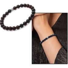 Gümüş Hediye Al Küre Kesim Kırmızı Doğal Damla Kehribar Bileklik