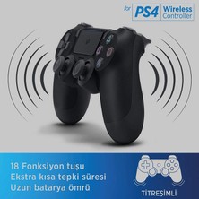 Polosmart PSG05 Kablosuz Ps4 Oyun Kolu Siyah