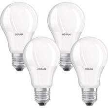 Osram Ampul Duyu, Klasik A LED Lamba, E27, Soğuk Beyaz, 8,5 W, 4'lü Set