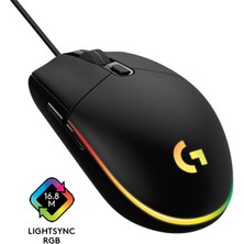 Logitech G G102 Kablolu Oyuncu Mouse, Lıghtsync Rgb Aydınlatma, 8.000 Dpı, 6 Programlanabilir Tuş, Siyah