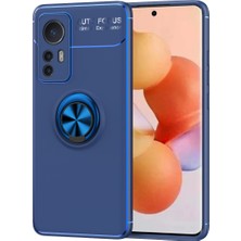 Eabhulie Xiaomi 12 / Xiaomi 12X İçin Yüzüklü Arkası Yumuşak Tpu Kılıf Kapaklı - Lacivert (Yurt Dışından)