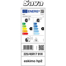 Sava 225/45 R17 91H Eskimo Hp 2 Fp Oto Kış Lastiği ( Üretim Yılı: 2023 )