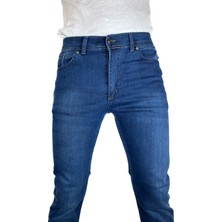 APT PRESTIGE Erkek Dar Kesim  Boru Paça Denim Likralı Mavi Kot Pantolon