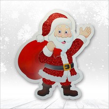 Süsle Bebek ve Parti Noel Baba Baskılı Simli Strafor Süs - 35CM x 30CM