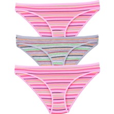 Pemilo Kadın 3'lü Paket Desenli Bikini Külot