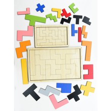 Eska Events Ahşap Tetris Puzzle - Blok Puzzle Zeka Oyuncağı 2'li Set